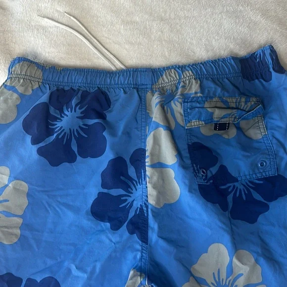 🏊‍♂️Lands end Swim Trunks Blue Floral Print - Picture 6 of 6